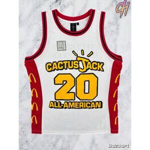 Travis Scott x McDonald's Cactus Jack All American White Jersey Size Large